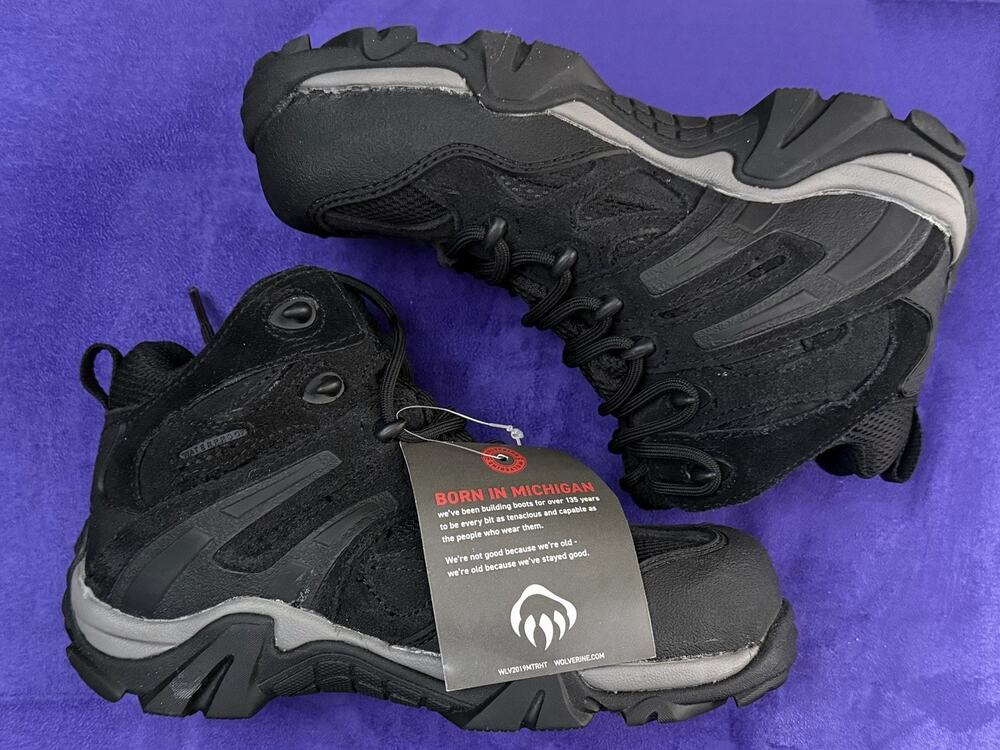 NEW Wolverine W881017 Wilderness Mid Hiker Steel Toe CT WP Black Boots Womens 6